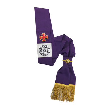 Red Cross of Constantine Companions Purple Sash Machine Embroidery